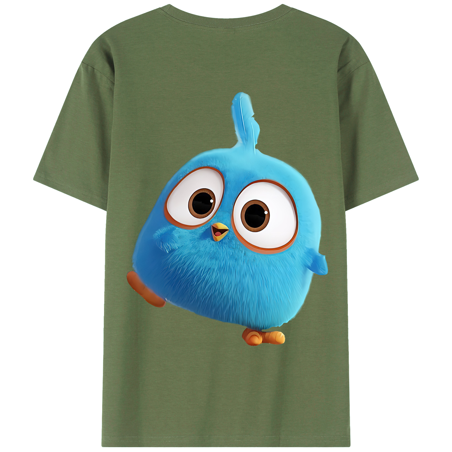 （画像用） Angry Birds アングリーバード 綿100％ メンズ半袖Tシャツ（バックプリント） 通気性